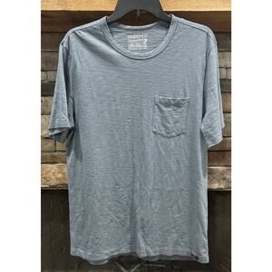 Men’s FAHERTY Green Sunwashed Organic Cotton Pocket T Shirt Size M *A7